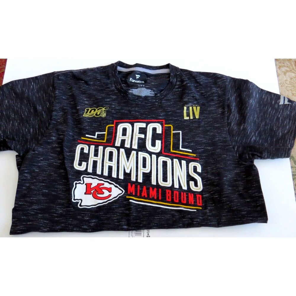 KC Chiefs AFC Champions Miami Bound Superbowl LIV T Large - Picture 1 of 6